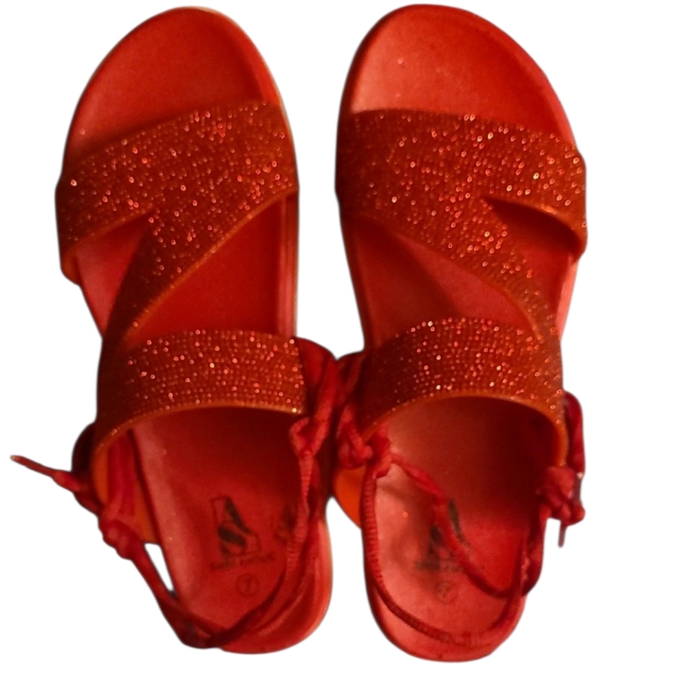 Shoeaholic Red Glittery Sandals GUC - Picture 1 of 4